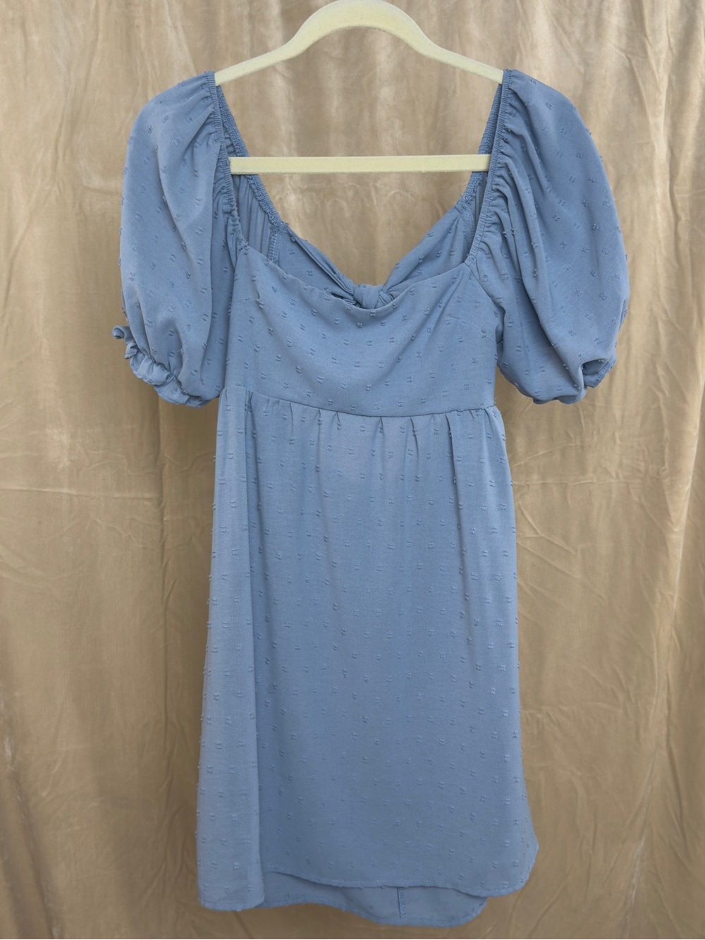 Altar'd State Blue Swiss Dot Tie Back Mini Dress